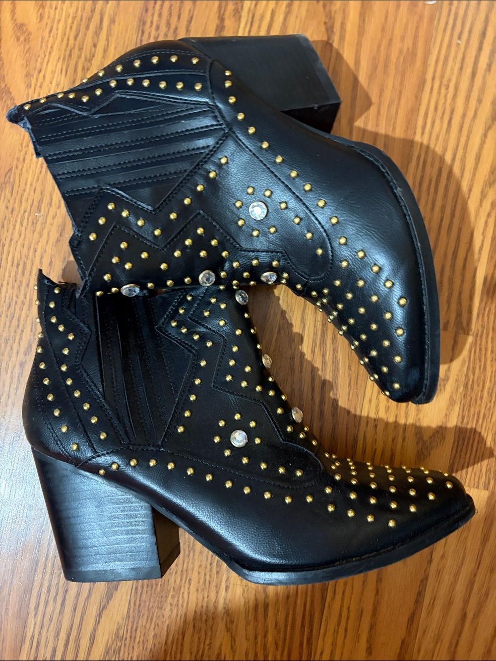 Coconuts by Matisse Black Studded Western Ankle Booties